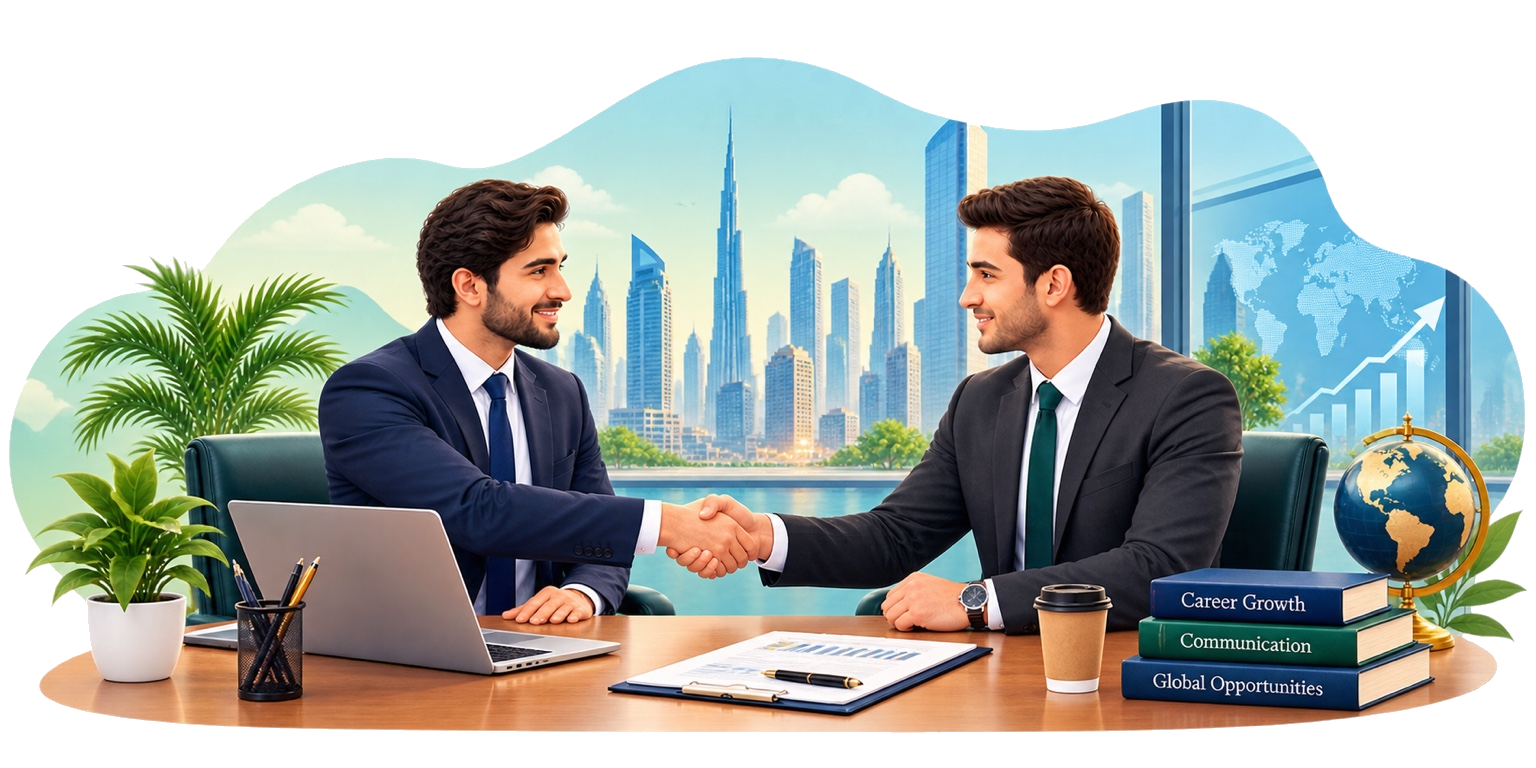 Professionals using Arabic for international career opportunities